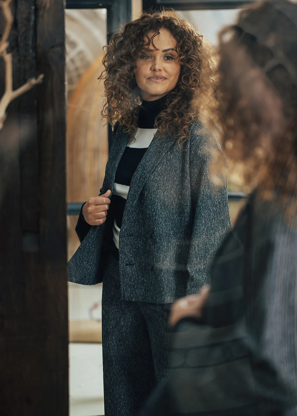 Label Dot Desiree Blazer | Zwart multi