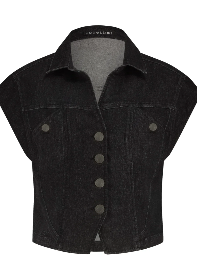 Label Dot Iva gilet | Zwart