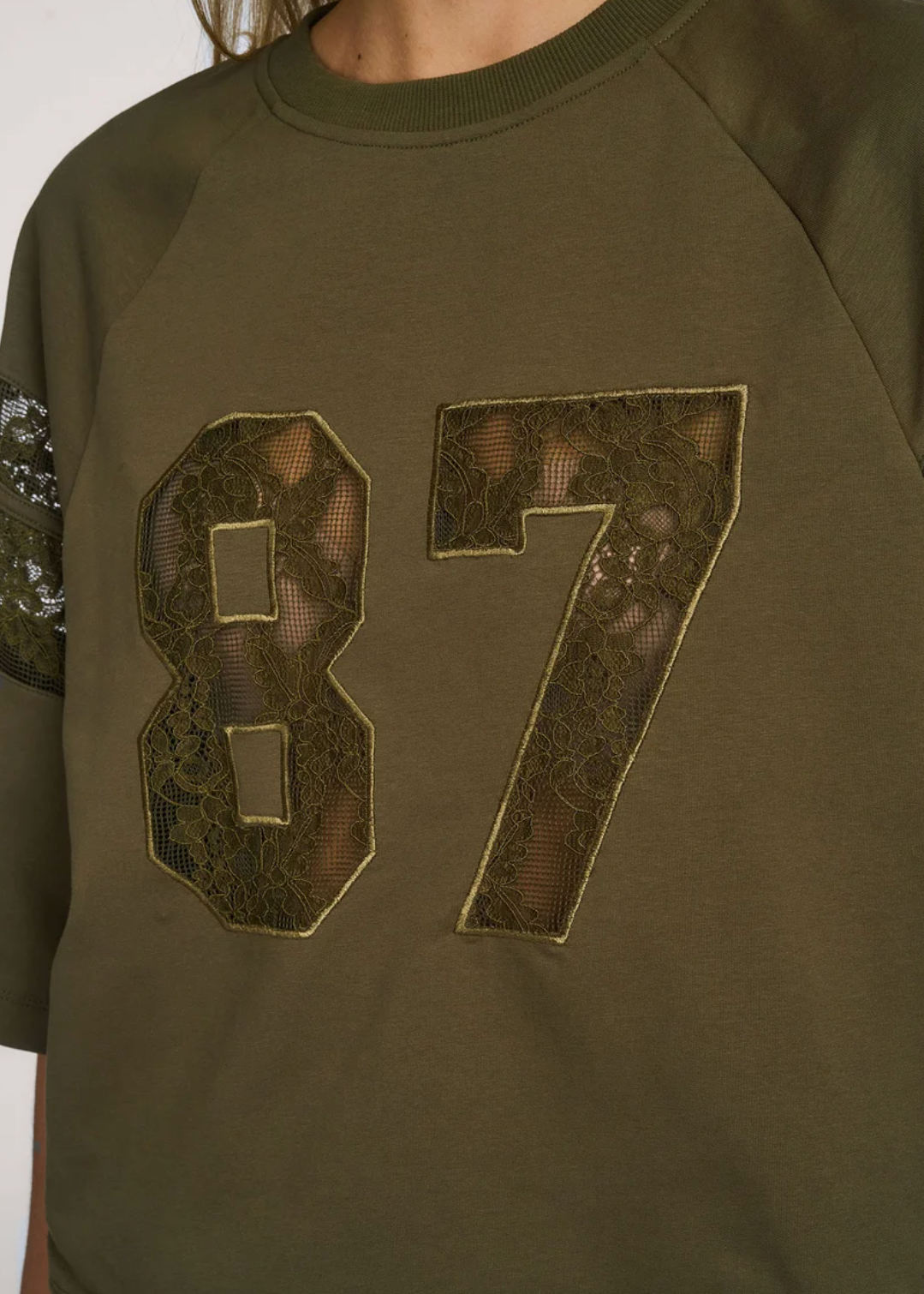 Co'Couture Ely, katoenen t-shirt met kant