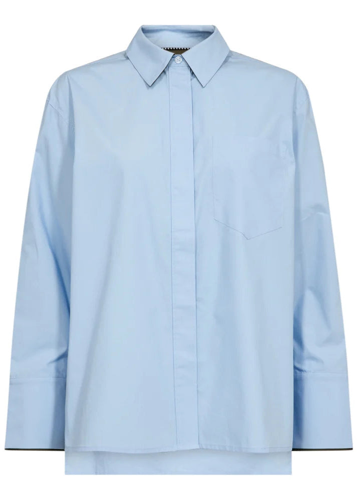 Co'Couture DonnaCC Fold Cuff Shirt Pale Blue