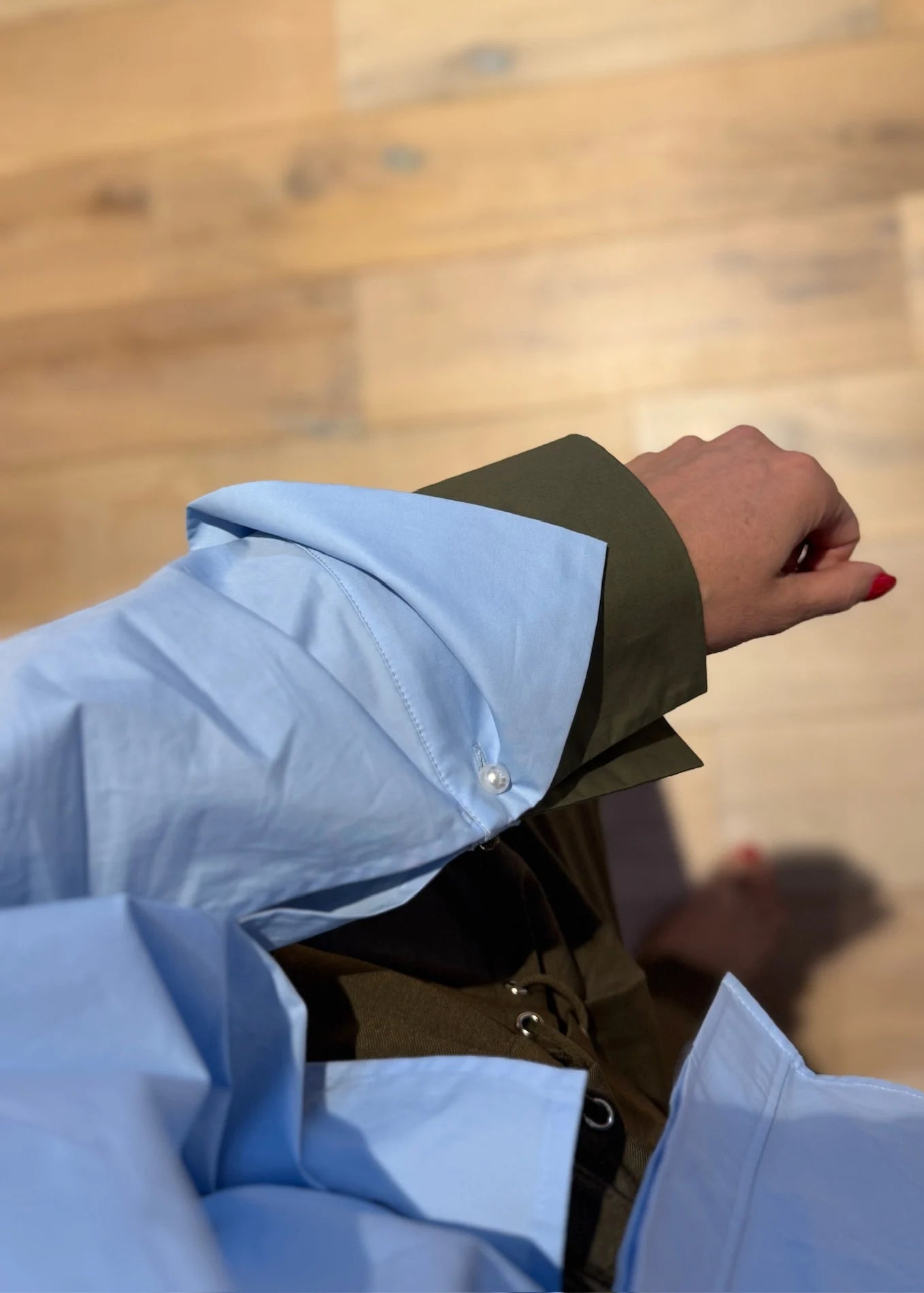 Co'Couture DonnaCC Fold Cuff Shirt Pale Blue