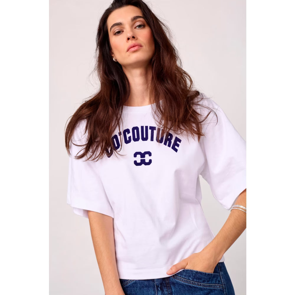 Co'Couture T-shirt White -Blue