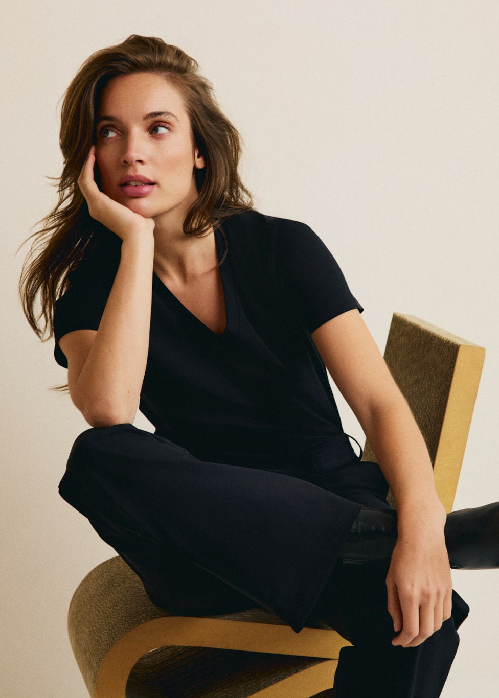 Lady Day poppy flared black en marine