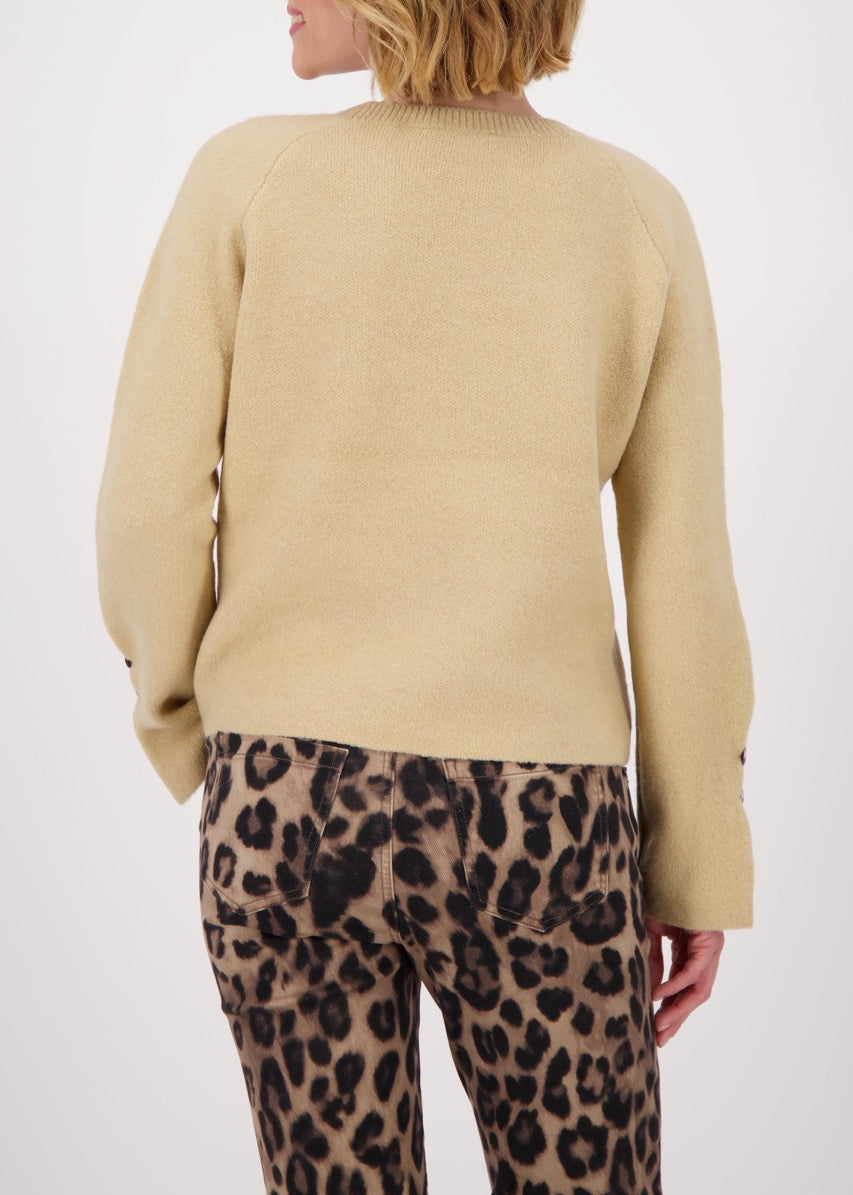 Monari Langarm-Pullover mit Knopfdetail, 1/1 Arm