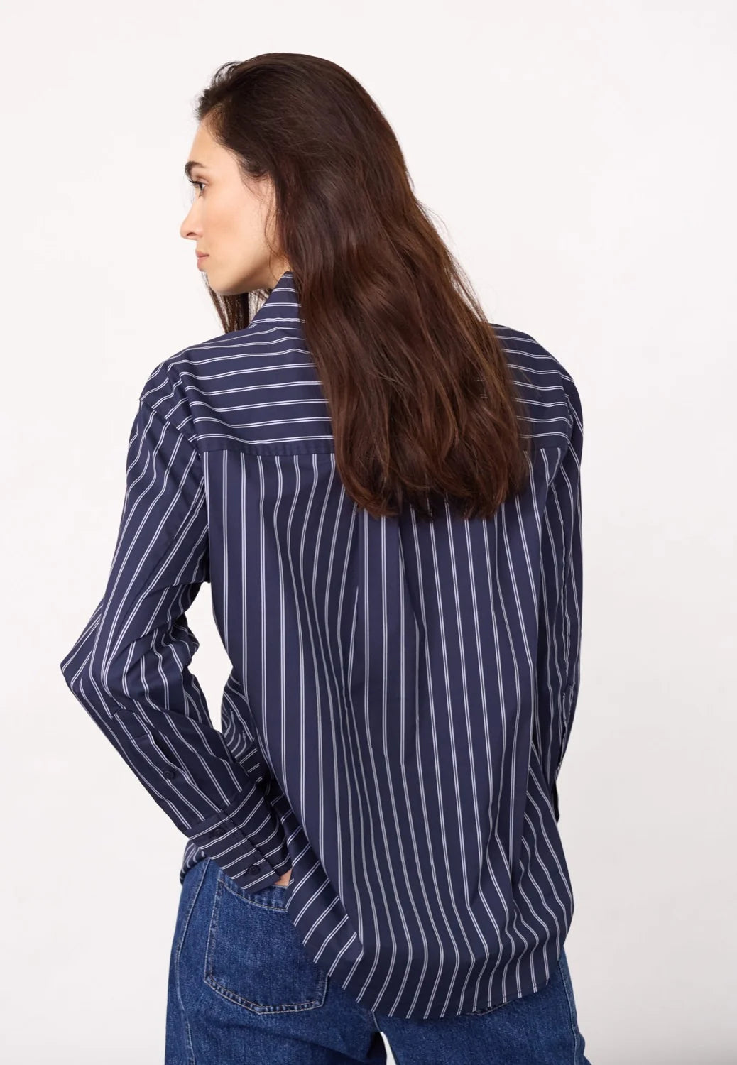 Co'couture Somocc Stripe Funnel Neck Shirt Navy