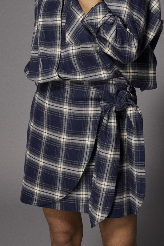 Lalotti Dover flanellen minirok - Navy Checks