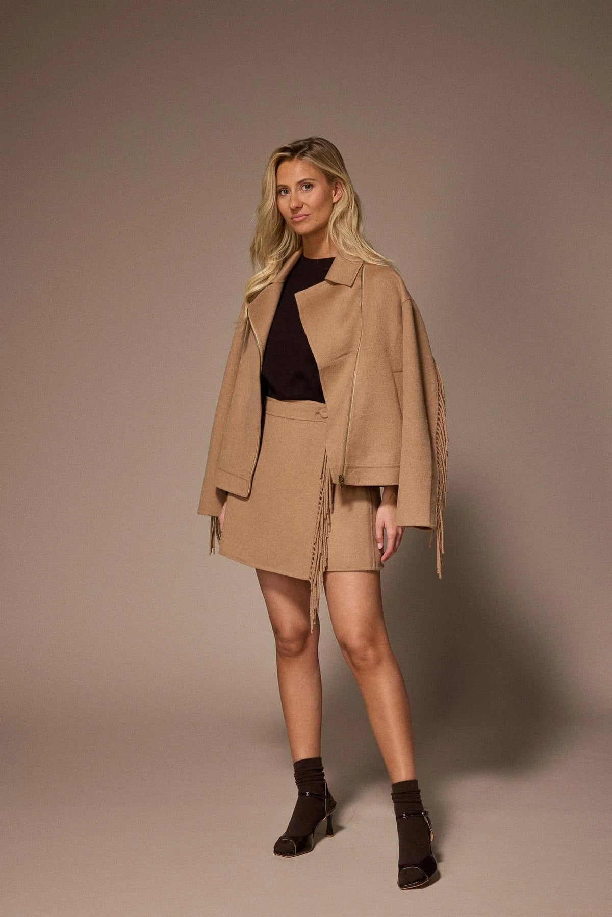Lalotti Frenna jas met franjes - Camel