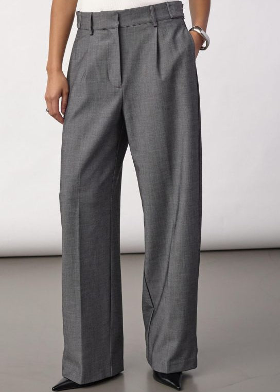 CoCouture JackyCC PLeat Pant Mid Grey