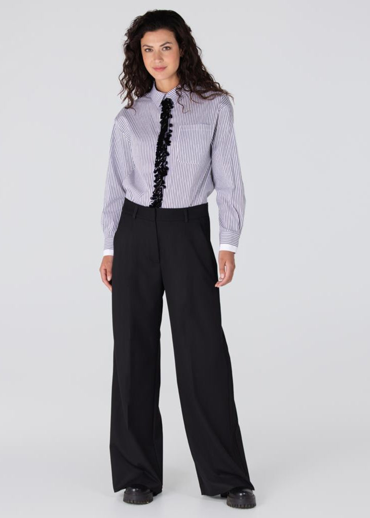 Jansen Amsterdam Alexis gestreepte blouse | Wit