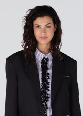 Jansen Amsterdam Alexis gestreepte blouse | Wit