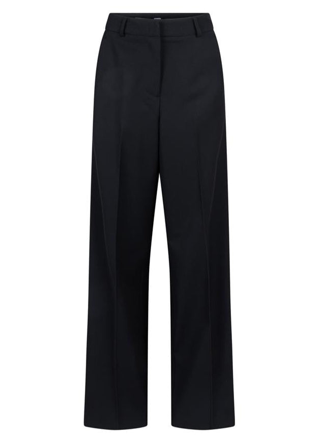 Jansen Amsterdam Bridget pantalon met sierbies | Zwart