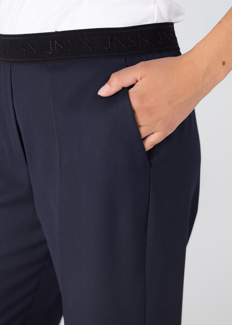 Jansen Amsterdam Charlie pantalon met logo tailleband | Donkerblauw