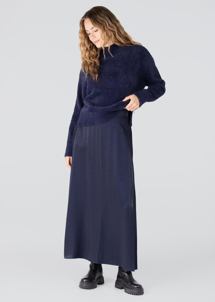 Jansen Amsterdam Dahlia glanzende rok | Donkerblauw