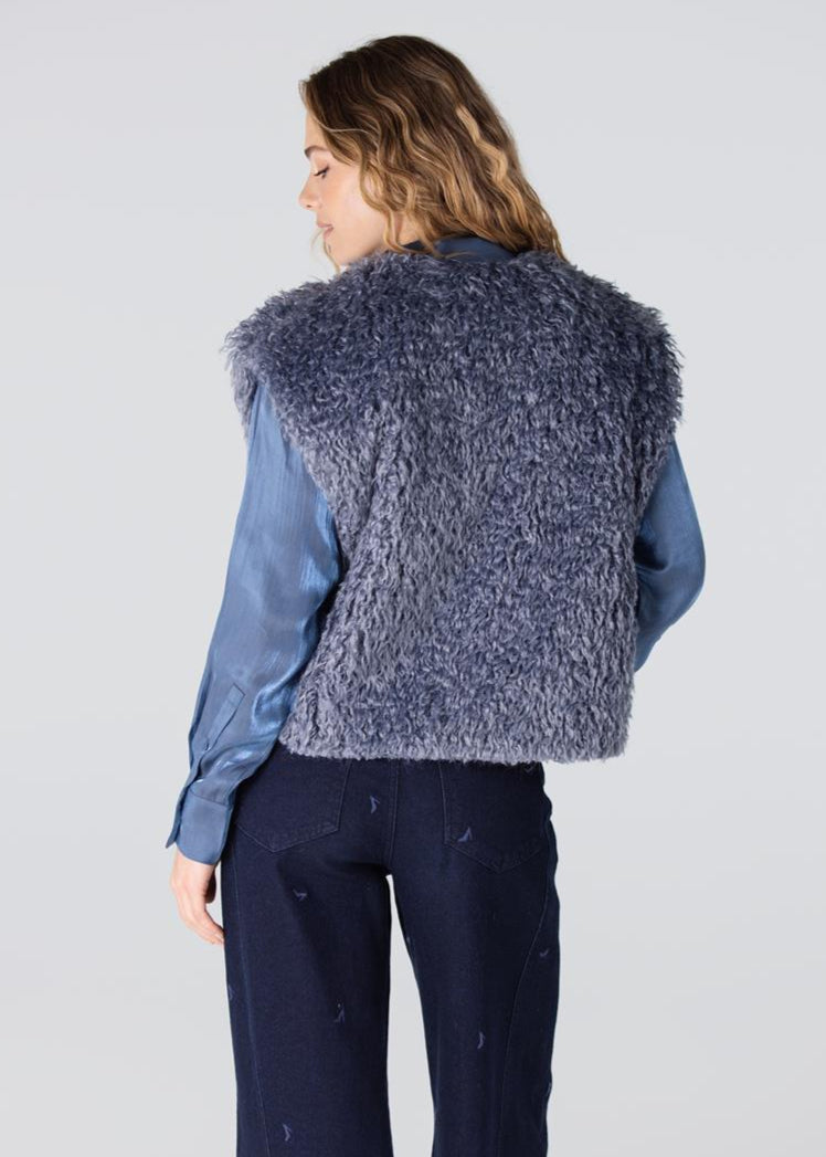 Jansen Amsterdam Dali imitatiebont gilet | Blauw