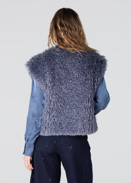 Jansen Amsterdam Dali imitatiebont gilet | Blauw
