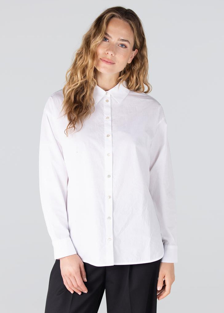 Jansen Amsterdam Isabel blouse met rhinestones | Wit