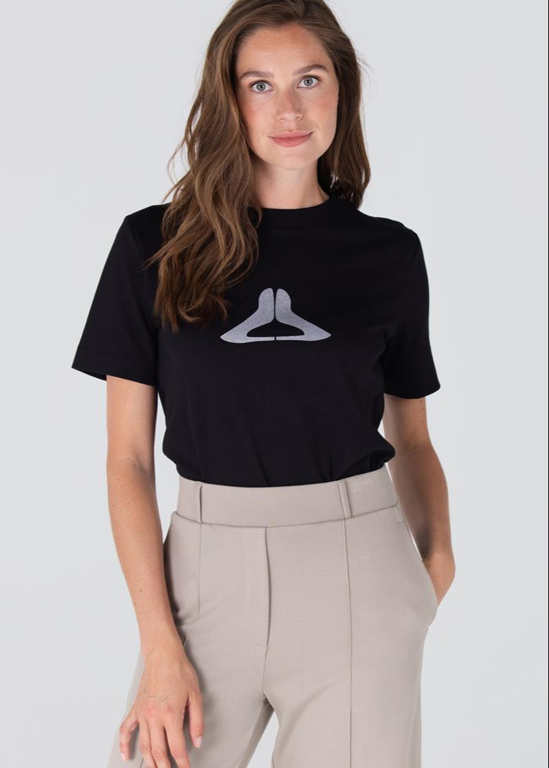Jansen Amsterdam Lola t-shirt met logo | Zwart
