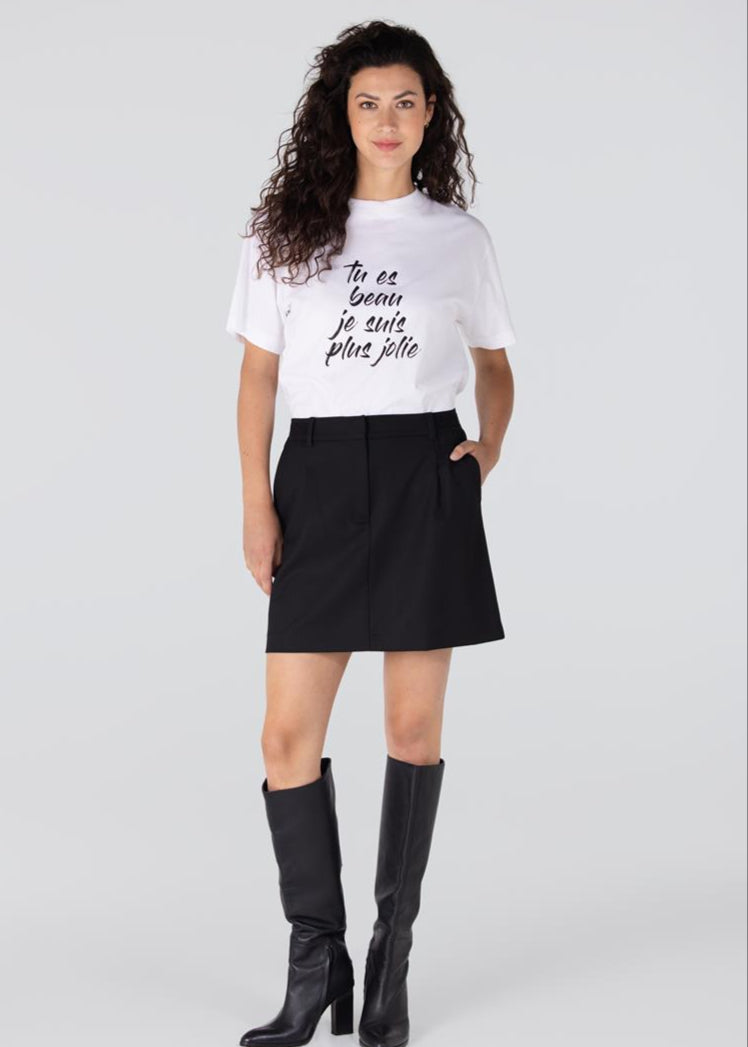 Jansen Amsterdam Candy rokje met logo tailleband | Zwart