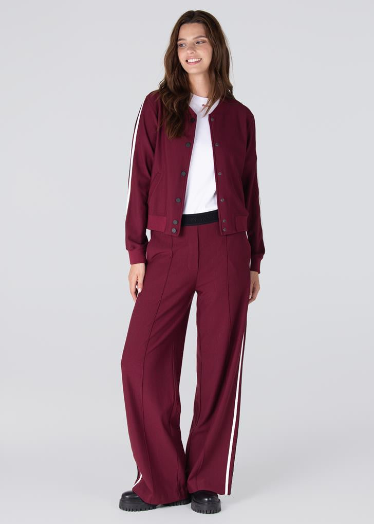 Jansen Amsterdam Joy pantalon met accentbiezen | Donkerrood