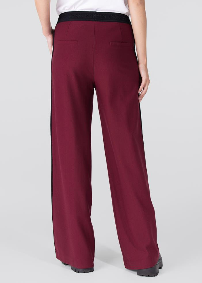 Jansen Amsterdam Joy pantalon met accentbiezen | Donkerrood