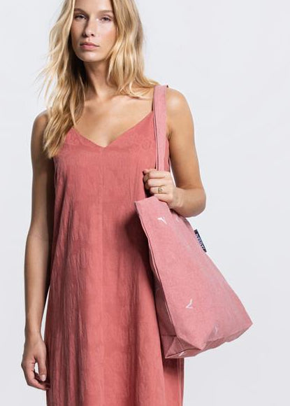 Jansen Amsterdam BAG Tote Bag in blush met Geborduurde Hakj