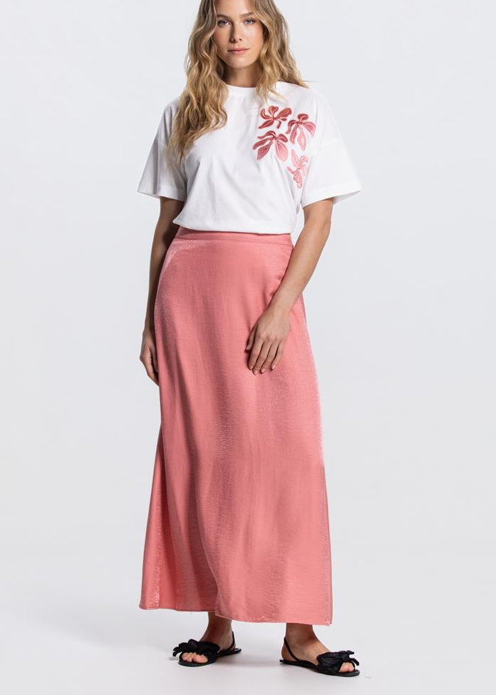 Jansen Amsterdam Dahlia glanzende rok in blush