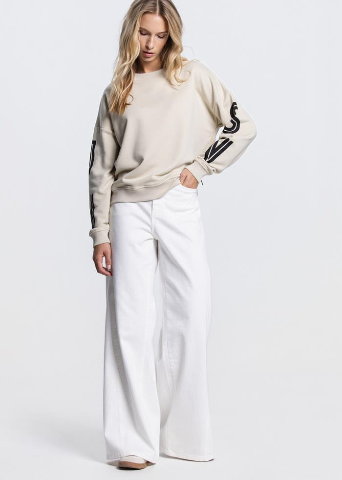 Jansen Amsterdam Malissa artwork sweater in Klei