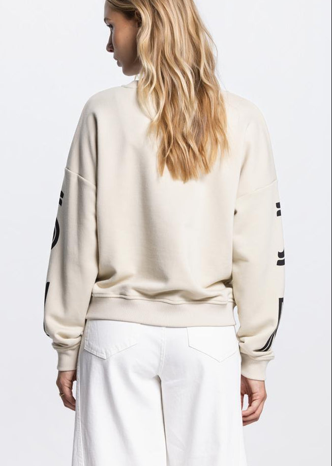 Jansen Amsterdam Malissa artwork sweater in Klei