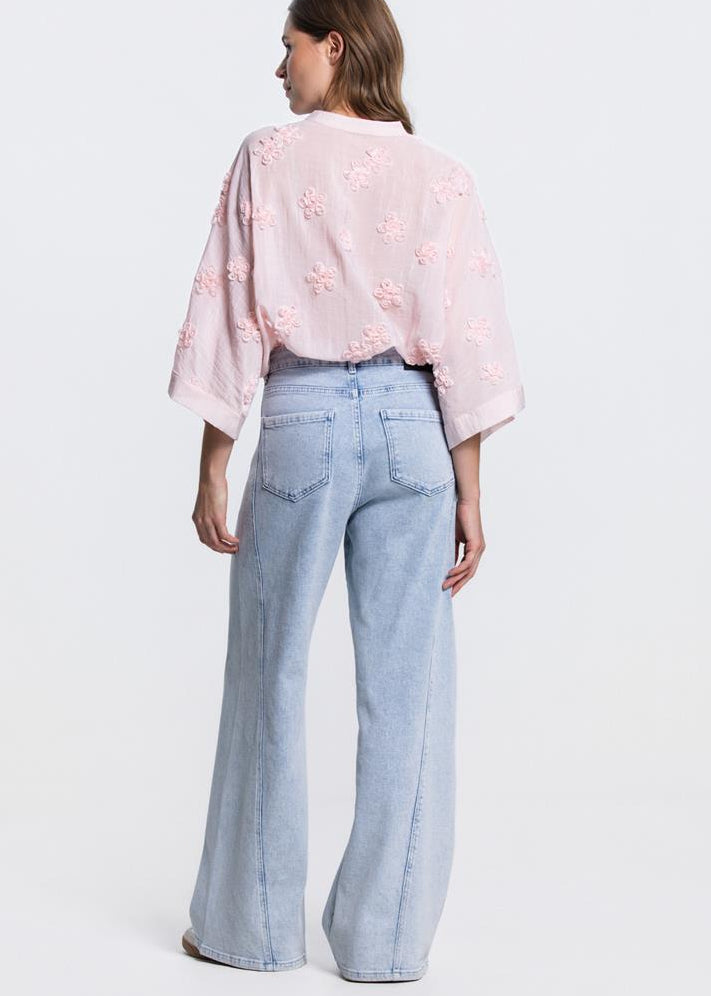 Jansen Amsterdam Marney kimono model blouse in Lichtroze