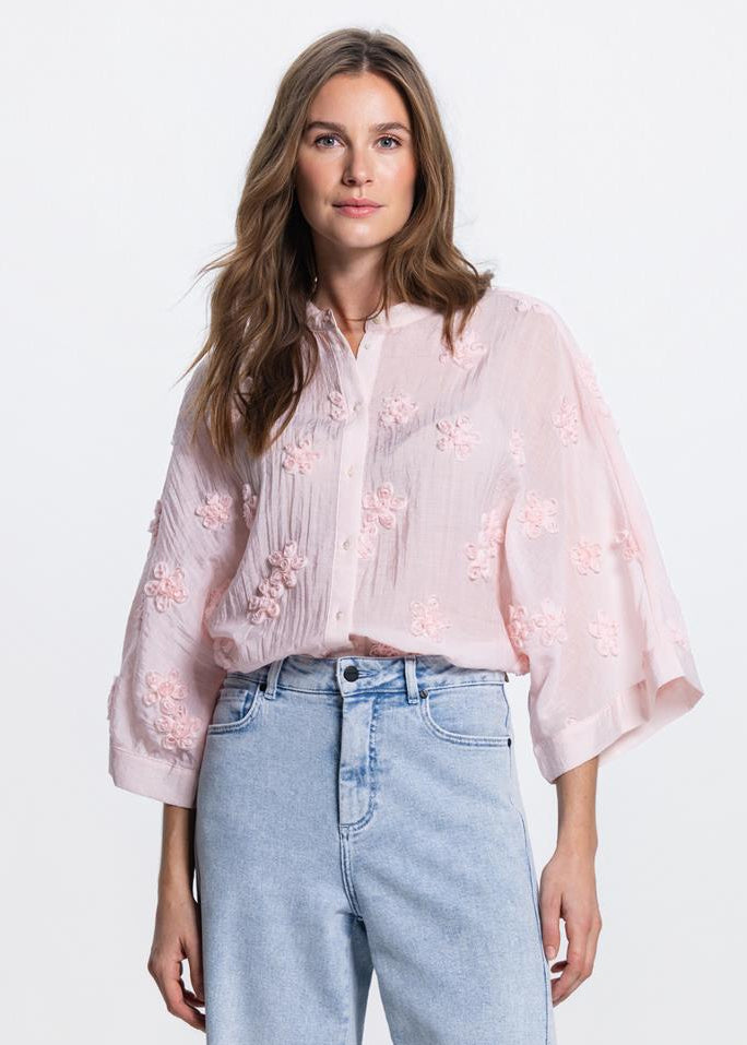 Jansen Amsterdam Marney kimono model blouse in Lichtroze