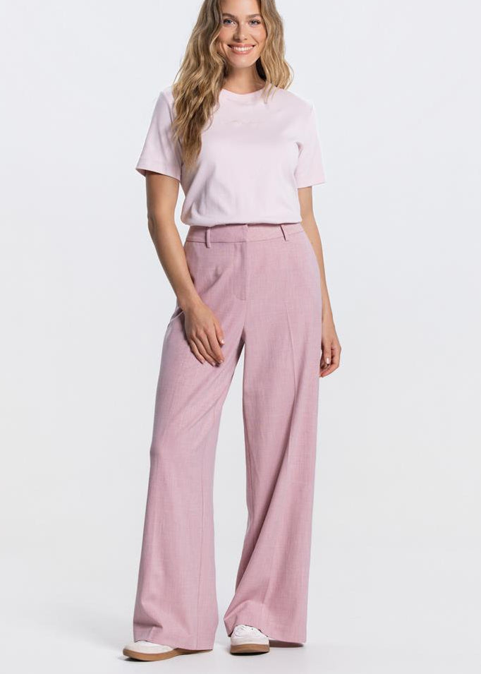 Jansen Amsterdam Nicole wide leg pantalon in Lichtroze