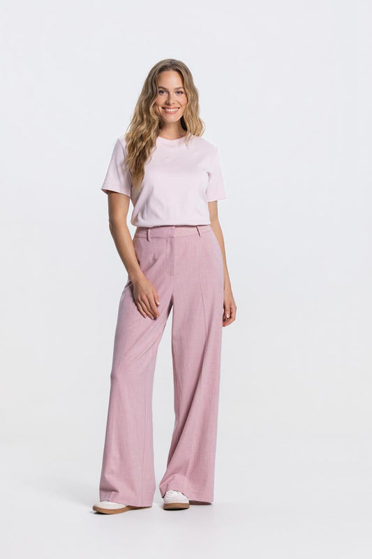 Jansen Amsterdam Nicole wide leg pantalon in Lichtroze