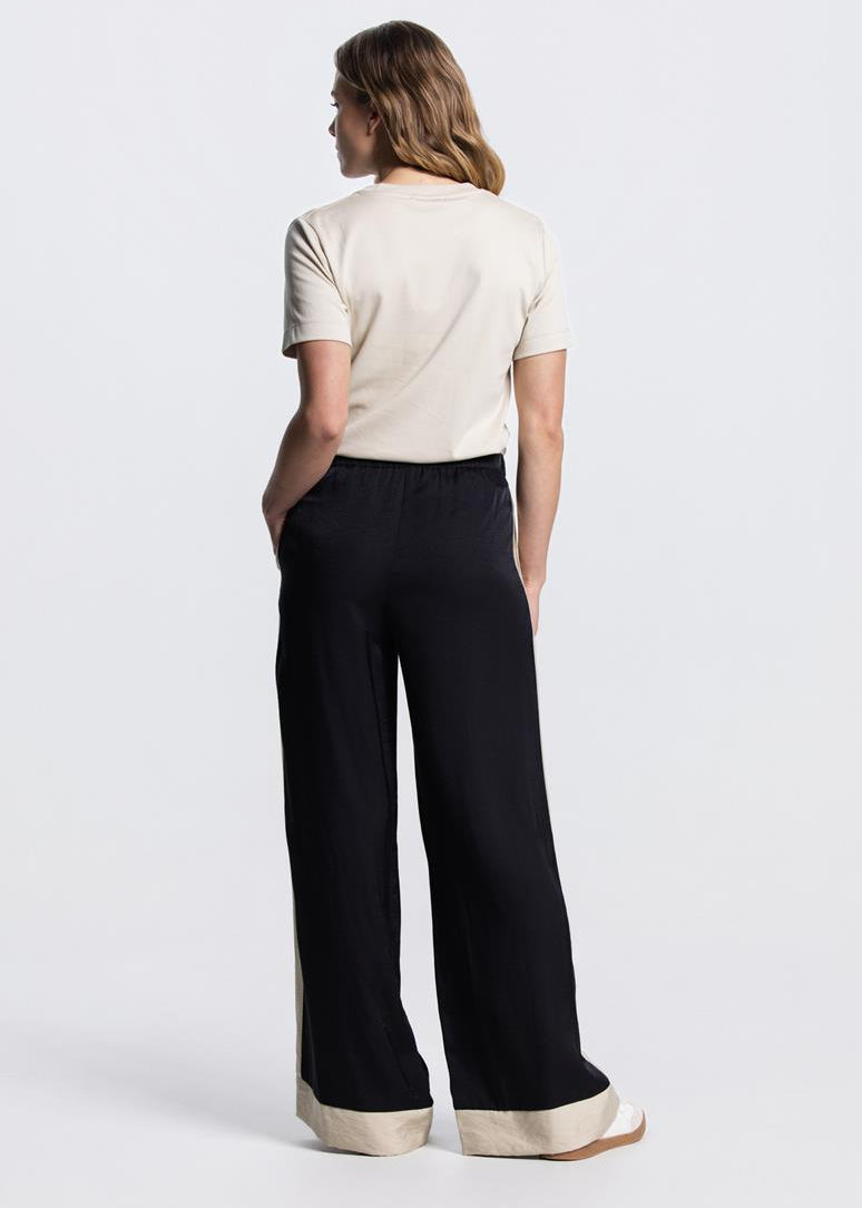 Jansen Amsterdam Olene wide leg broek in Zwart