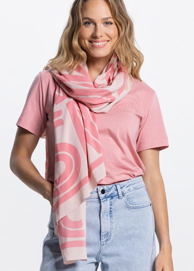 Jansen Amsterdam Scarf sjaal met logoprint in blush