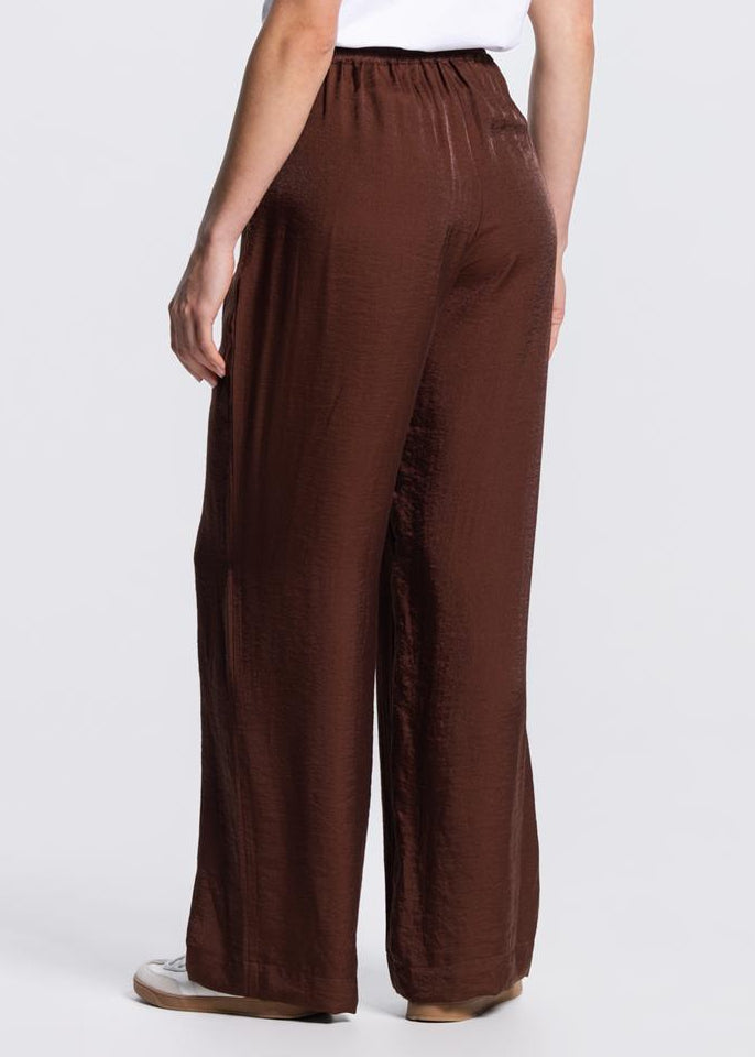 Jansen Amsterdam Pippa wide leg pantalon in bruin