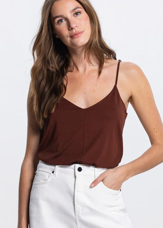 Jansen Amsterdam Solange singlet in Bruin