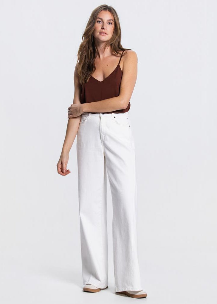 Jansen Amsterdam Solange singlet in Bruin