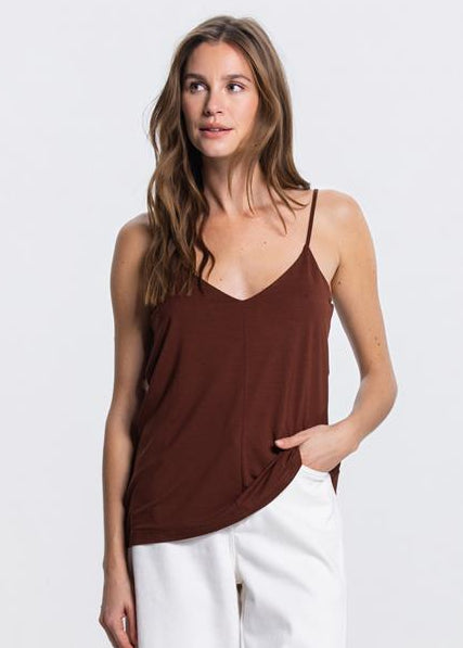 Jansen Amsterdam Solange singlet in Bruin