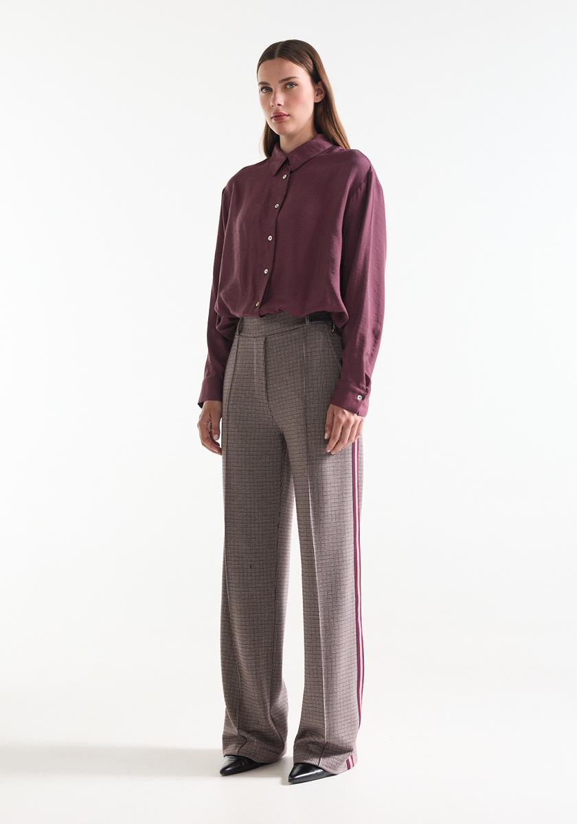 Jansen Amsterdam Pantalon Aleidou | Multicolor Wijnrood