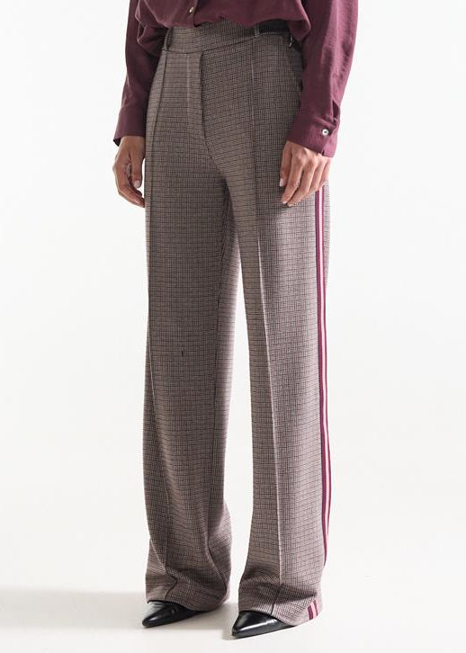 Jansen Amsterdam Pantalon Aleidou | Multicolor Wijnrood