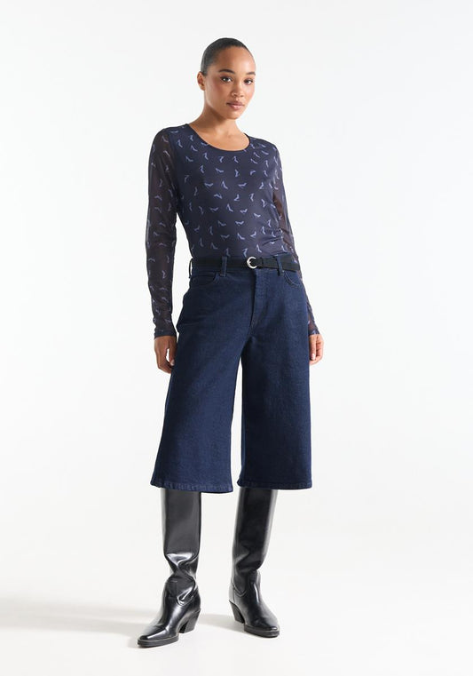 Jansen Amsterdam Donkerblauwe denim jort