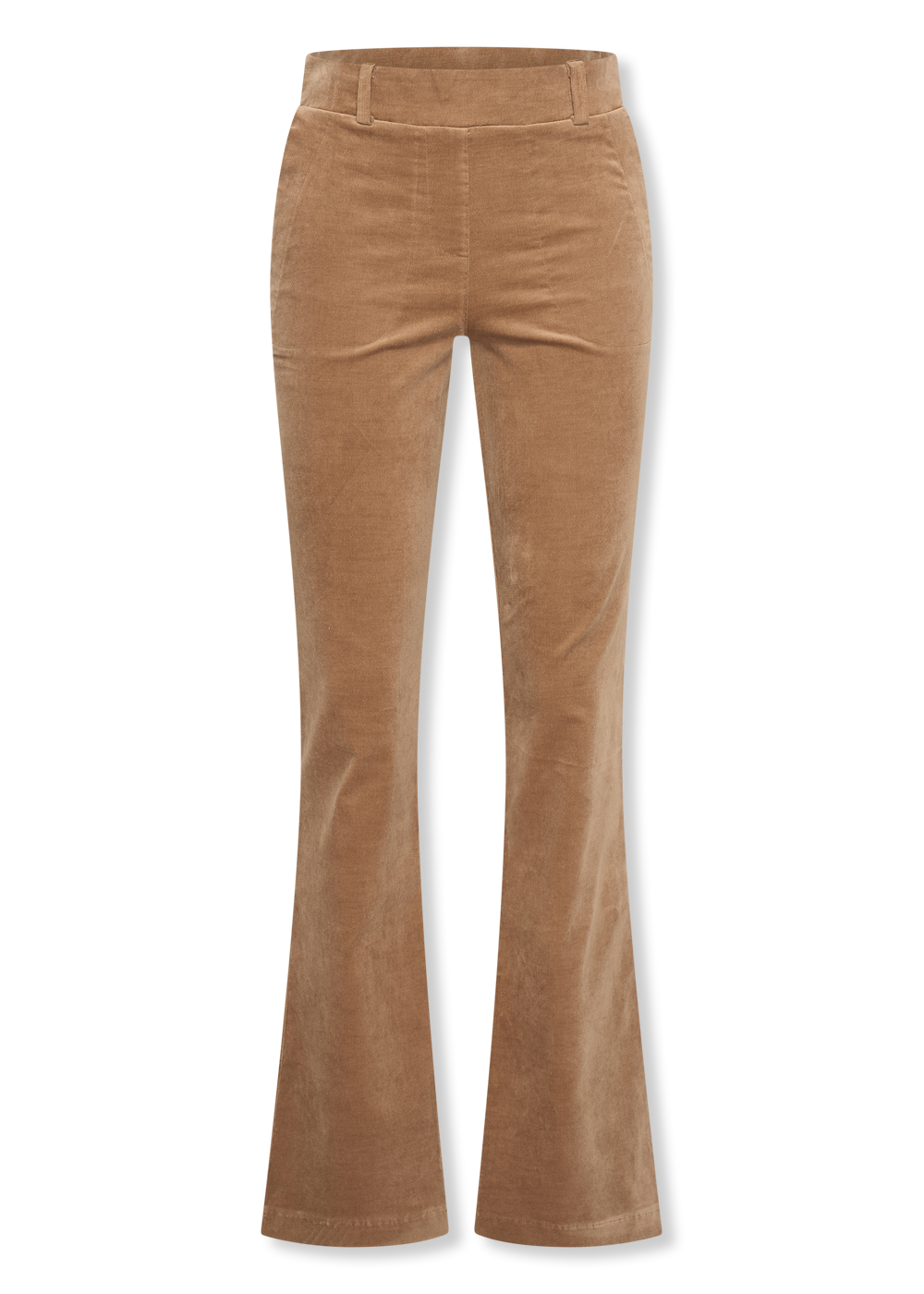 Helena Hart 7559 - BROEK FLAIR VELVET - CAMEL