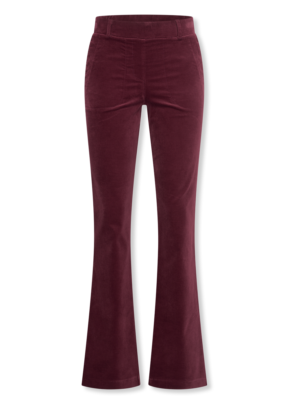 Helena Hart 7559 - BROEK FLAIR VELVET - WINE