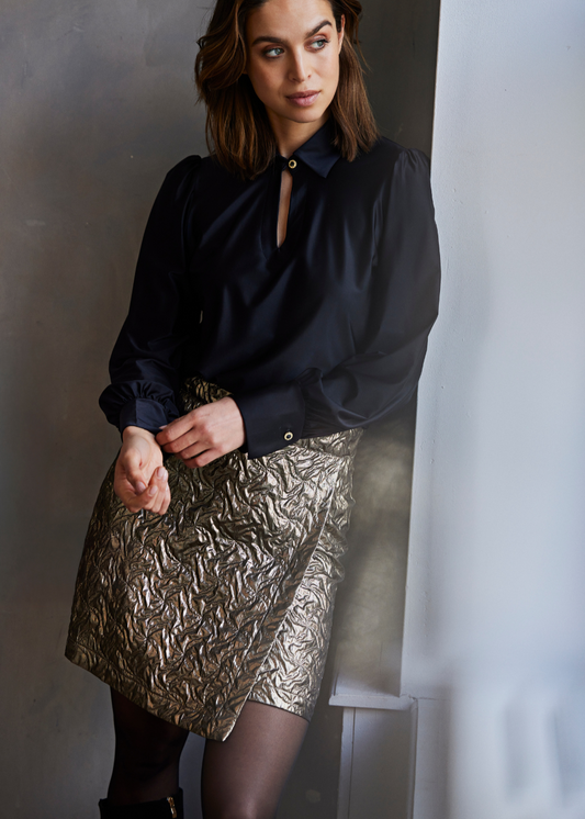 Helena Hart 7695 - ROK GIGI METALIC - ZWART - BRONS