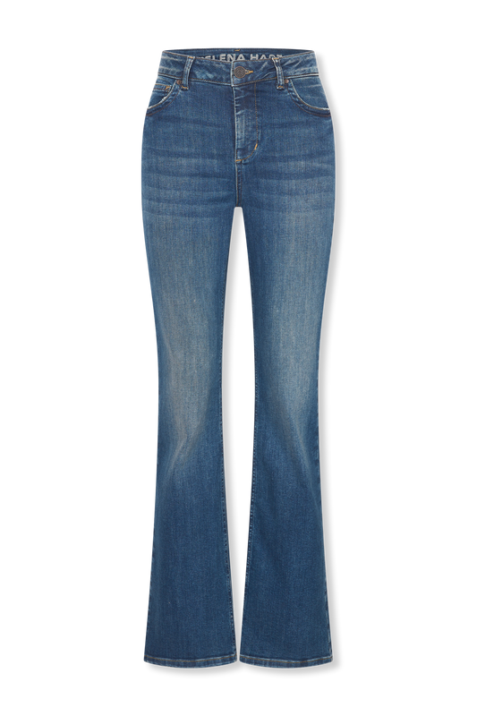 Helena Hart Broek flair Denim vintage blue