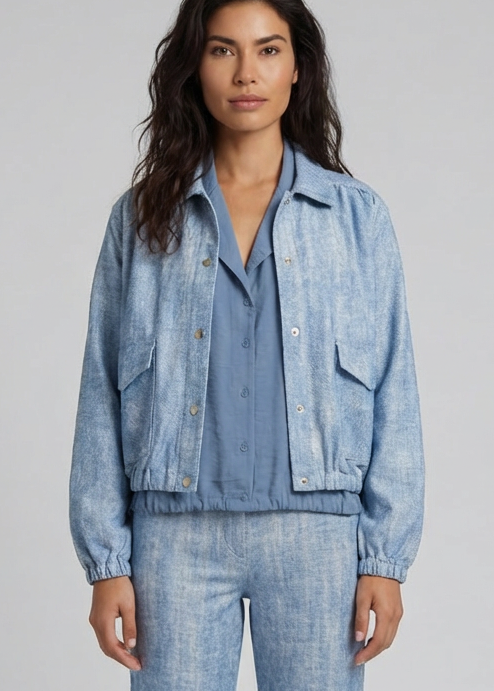 Helena Hart - BLOUSE FIE SPARKLE - Blauw en wit