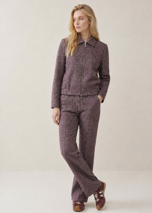 Helena Hart Soul Lano Lurex Donegal Tweet Burgundy broek