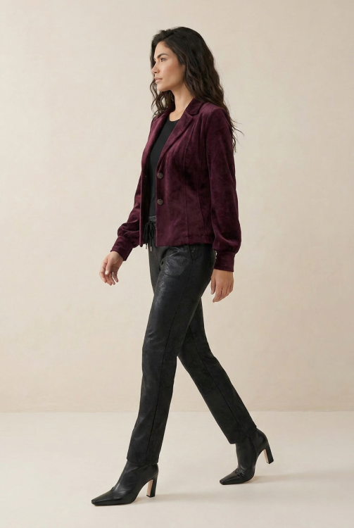 Helena Hart blazer Lora Velour Burgundy
