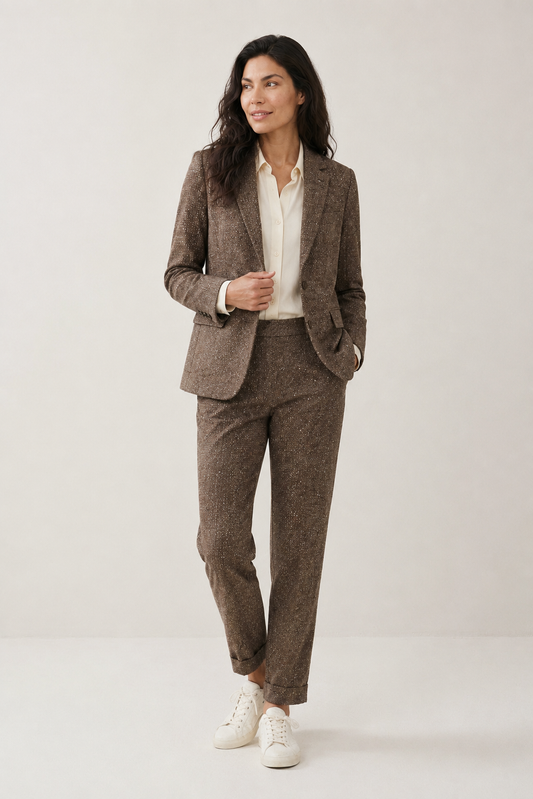 Helena Hart Blazer Nick Lano Lurex Donegal Tweet Burgundy