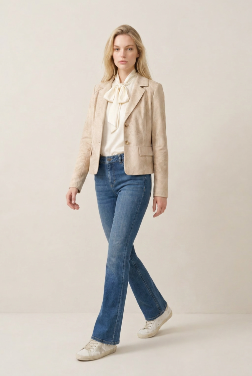 Helena Hart blazer Quincy Biker Sand